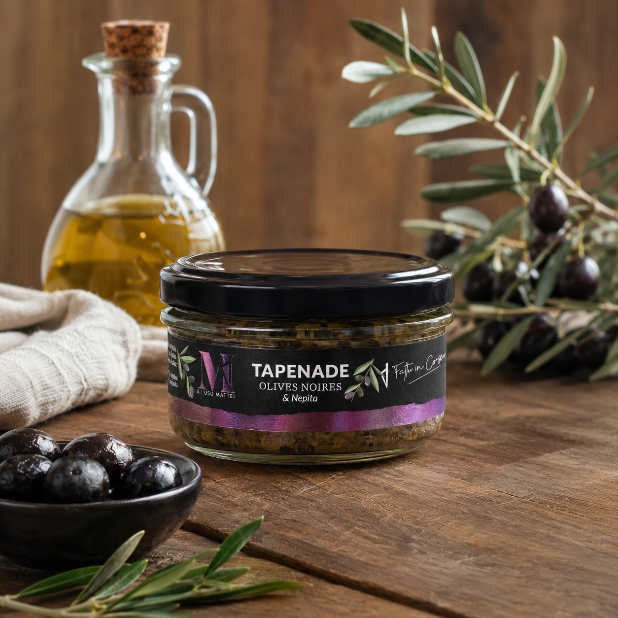 Tapenade d’Olives Noires & Népita - Spécialité Corse Artisanale Les Trésors De Ghjulia