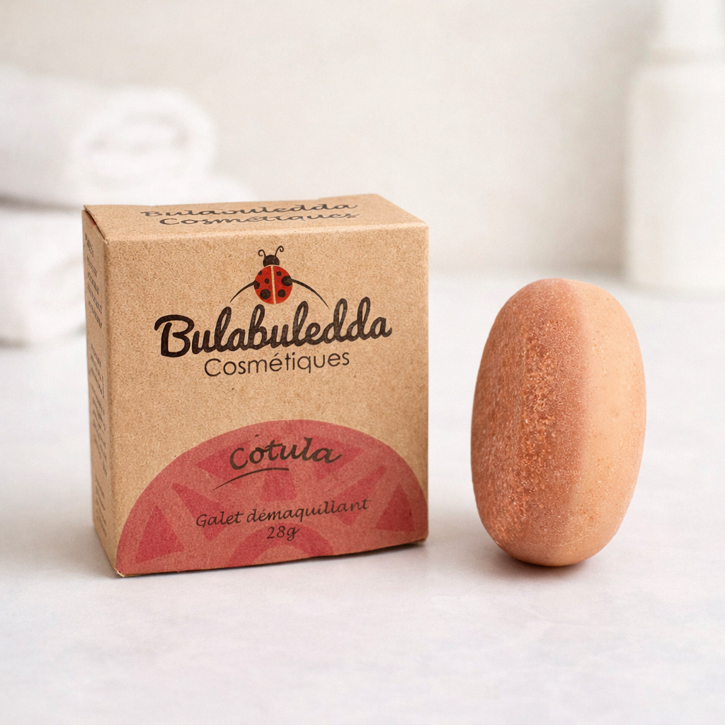 Galet Démaquillant Solide Biphase Cotula – Soin Nettoyant Naturel - Éco-responsable & Hydratant - Fabrication artisanale corse Les Trésors De Ghjulia