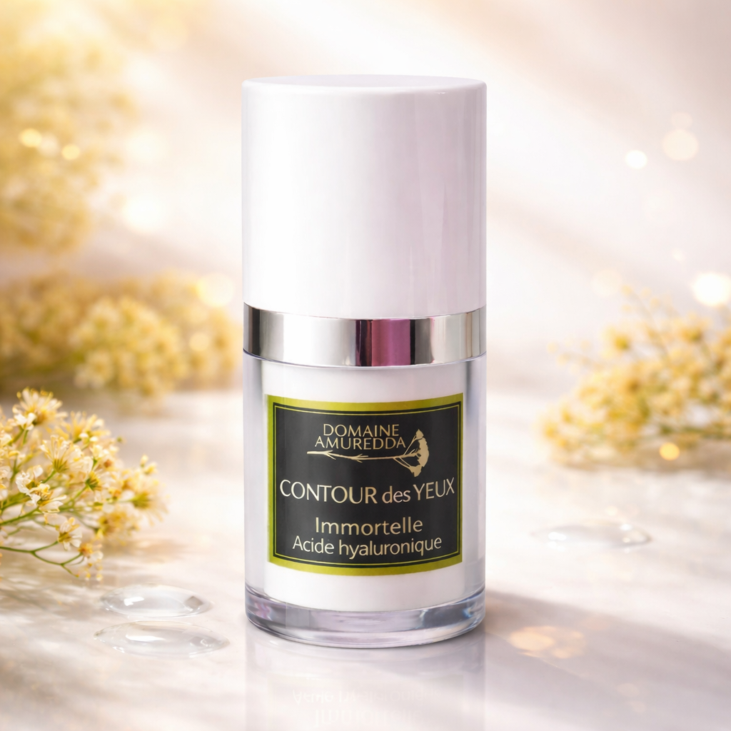 Crème Contour des Yeux Bio à l’Immortelle & Acide Hyaluronique – Anti-âge, Anti-cernes & Défatigante Les Trésors De Ghjulia