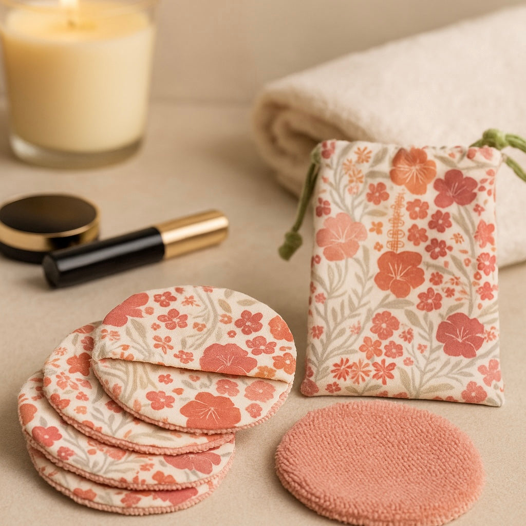 Disques démaquillants + pochon inclus - fleurs Les Trésors De Ghjulia