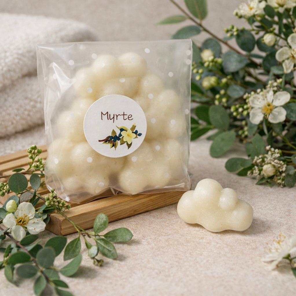 Fondants parfumés Myrte – Cire végétale & parfum naturel - Fabrication artisanale corse Les Trésors De Ghjulia