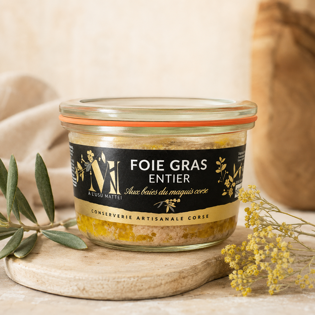 Foie gras de canard entier aux baies du maquis corse Les Trésors De Ghjulia