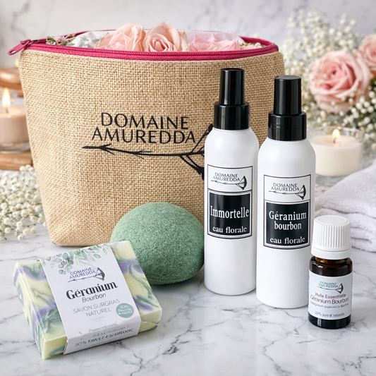Coffret Ado Filles – Soin Naturel Peaux à Problèmes – Huile Essentielle Bio, Savon Surgras, Eaux Florales & Éponge Konjac – Fabrication Artisanale Corse Les Trésors De Ghjulia