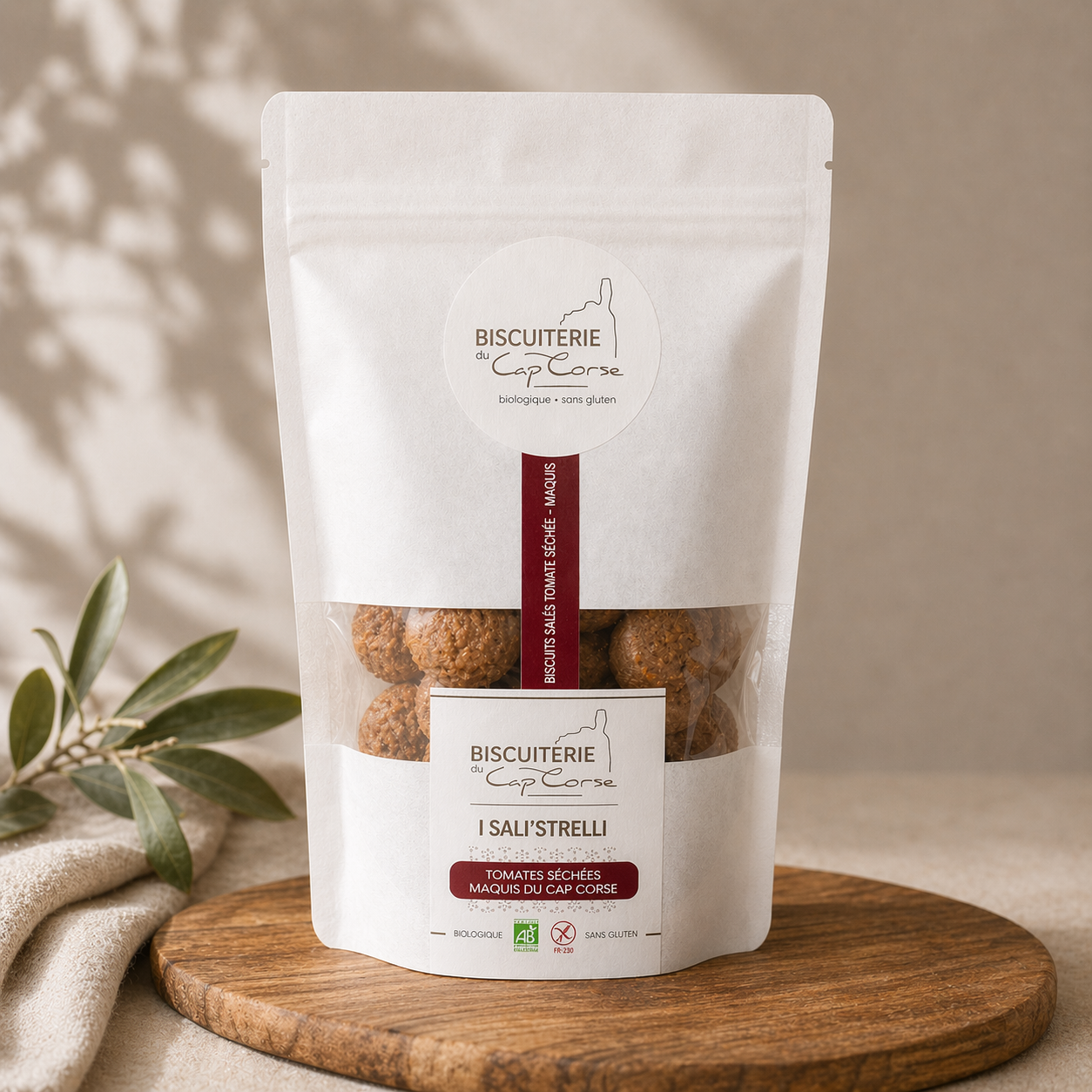 Biscuits Salés bio sans gluten – Tomates séchées & herbes du Maquis du Cap Corse - Fabrication artisanale Les Trésors De Ghjulia