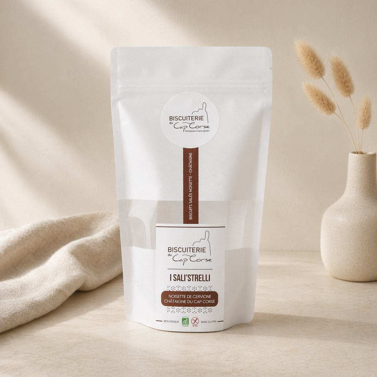 Biscuits Salés Bio Noisette de Cervione & Châtaigne du Cap Corse – Sans Gluten – Fabrication Artisanale Les Trésors De Ghjulia