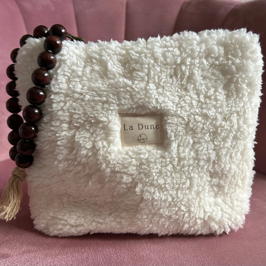 Pochette à perles fourrure Écru Les Trésors De Ghjulia