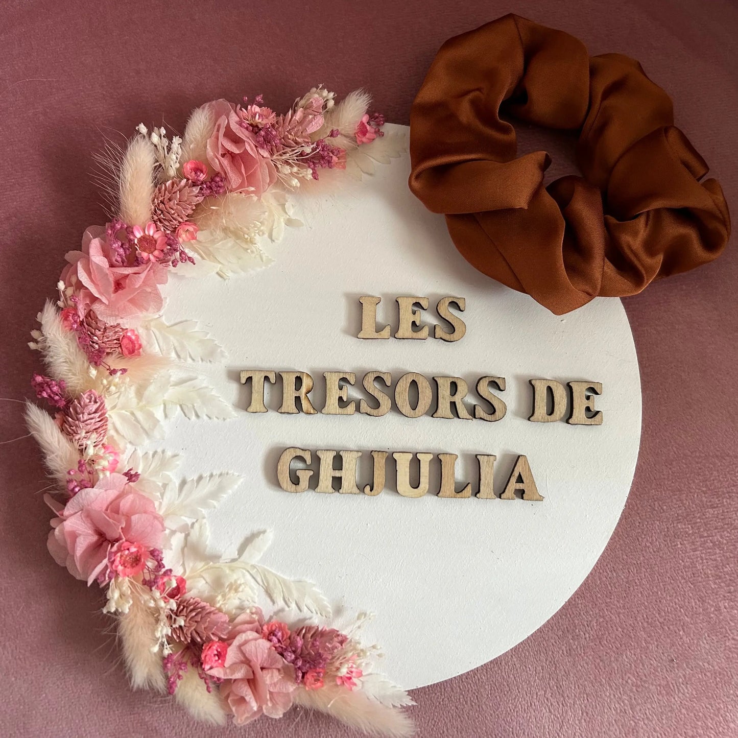 Chouchou satin Camel Les Trésors De Ghjulia