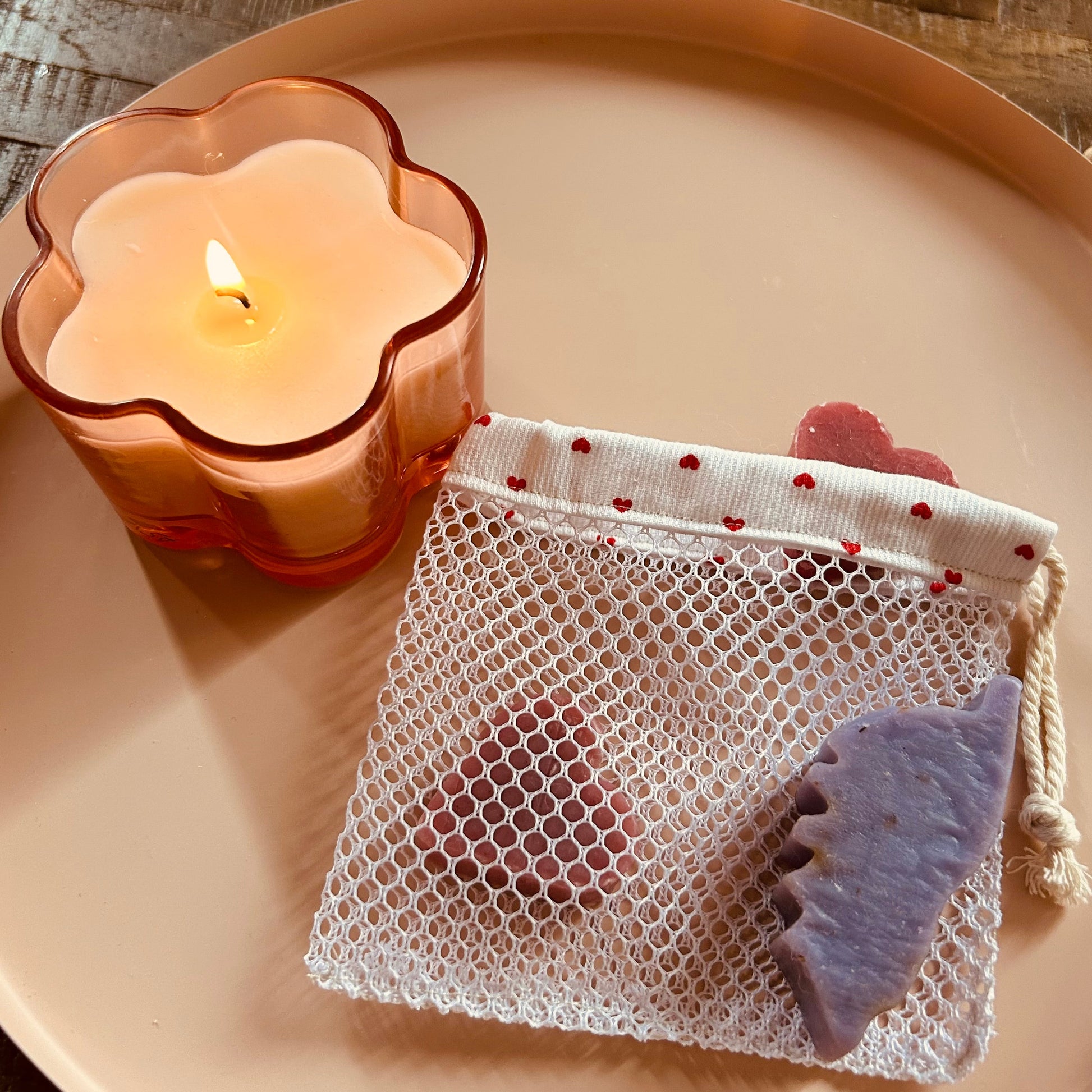 Filet à savon solide - coeurs Les Trésors De Ghjulia