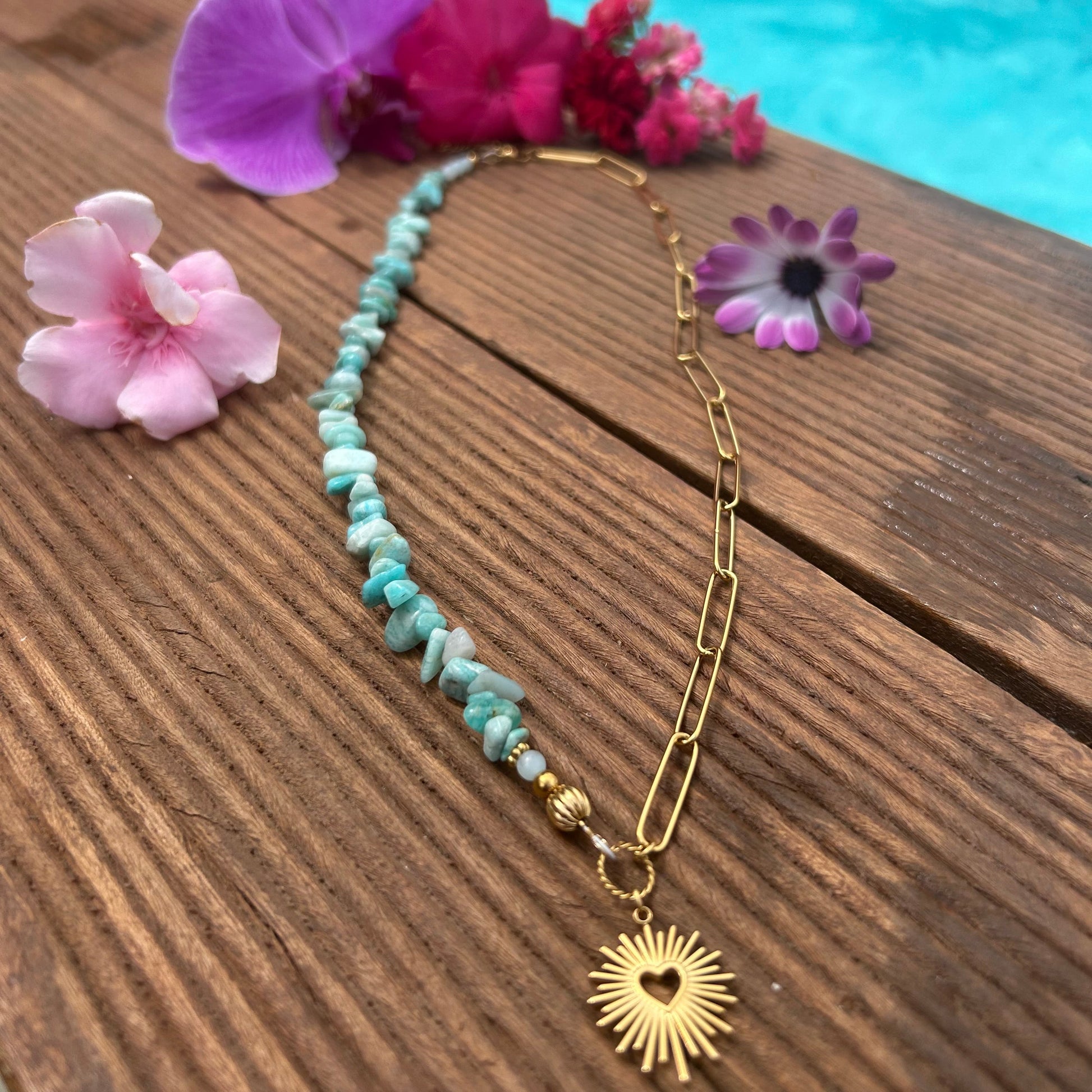 Collier Ex-Voto Amazonite : EVA Les Trésors De Ghjulia