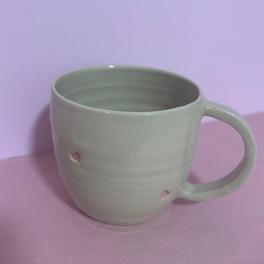 Mug Artisanal en Céramique Grès avec Petits Coeurs – Fabrication Corse Fait Main Les Trésors De Ghjulia