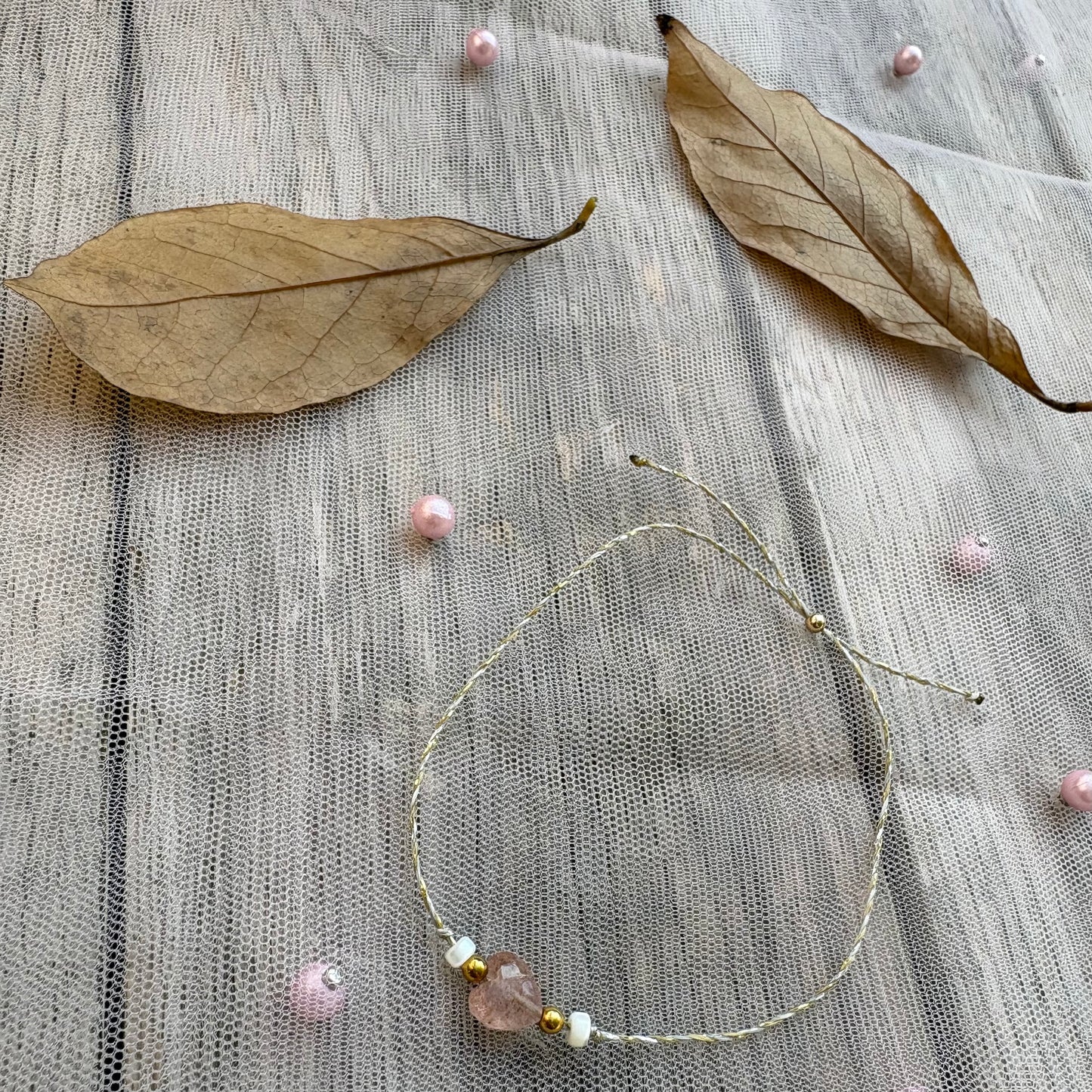 Bracelet NINA en Quartz Rose – Bijou Porte-Bonheur | Ajustable & Élégant Les Trésors De Ghjulia