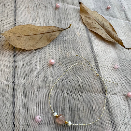 Bracelet NINA en Quartz Rose – Bijou Porte-Bonheur | Ajustable & Élégant Les Trésors De Ghjulia